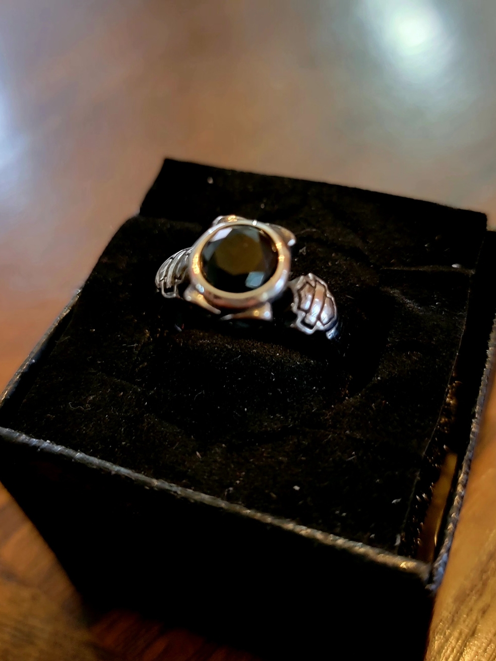 Sterling Silver Black Stone Women's Ring